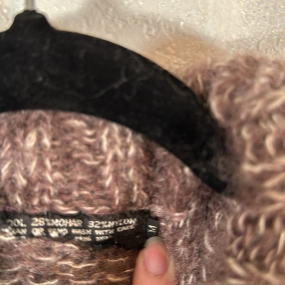 Gradient Cable Knit Wool Mohair Blend Turtleneck Sweater size medium - Picture 4 of 7